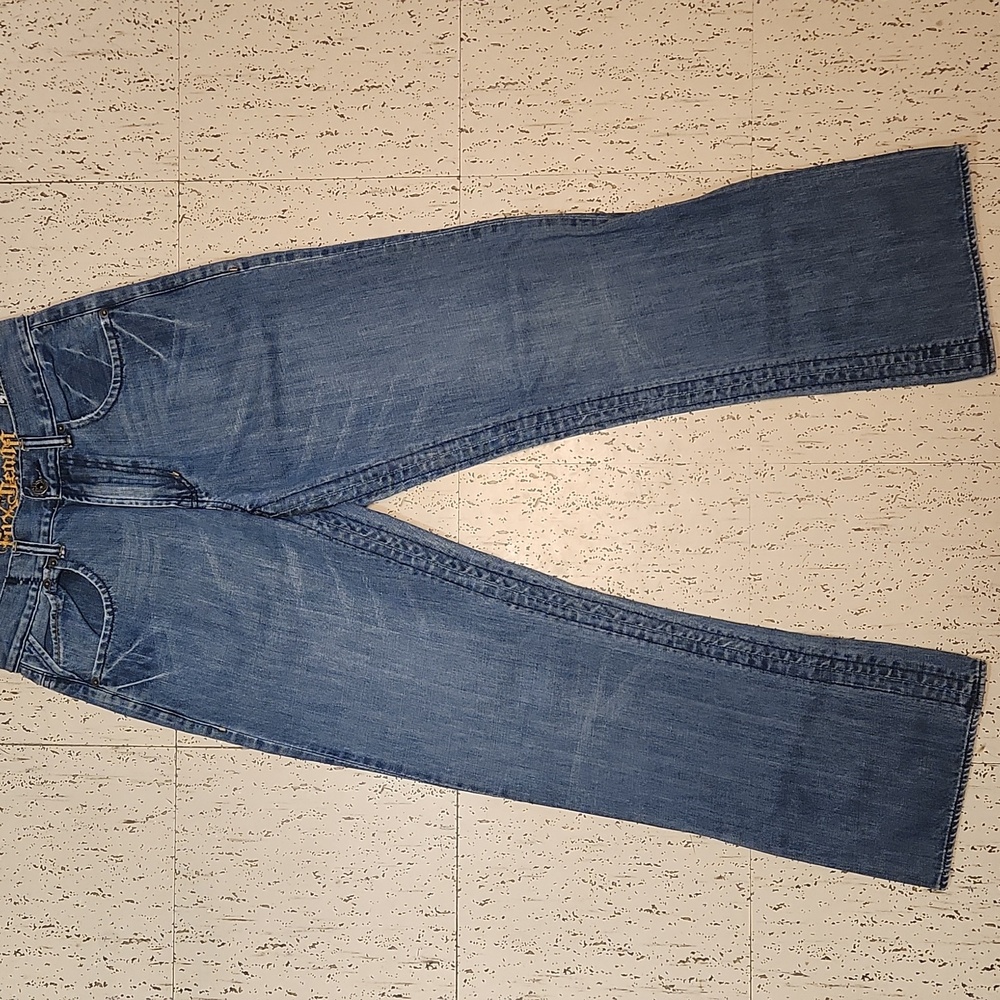 Fox Duster Blue Straight Leg Baggy Fit Jeans Vintage Y2K